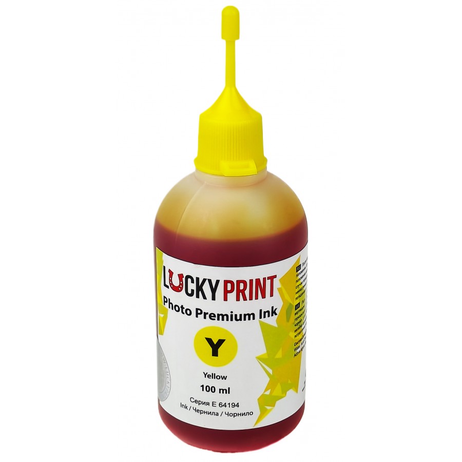 Фоточернила, краска Lucky Print Photo Premium Ink Epson Yellow Водорастворимые 100 мл / LP64194ELY с быстрой доставкой