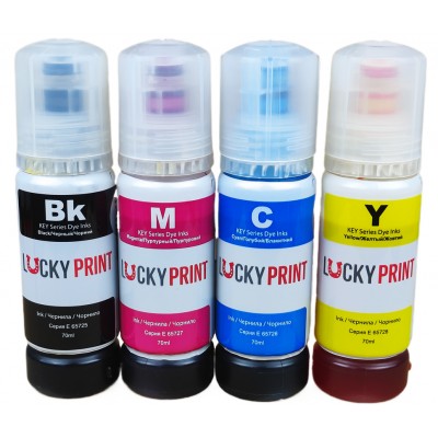Комплект бесконтактных чернил Lucky Print Photo Premium Epson L ET Водорастворимые 4х70 г B/C/M/Y LP6572E103K Комплект бесконтактных чернил Lucky Print Photo Premium Epson L ET Водорастворимые 4х70 г B/C/M/Y LP6572E103K