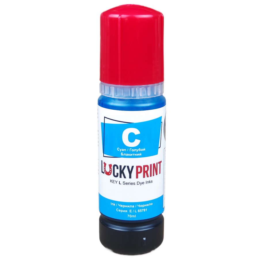 Безконтактні чорнила Lucky Print Epson L ET Cyan Водорозчинні 70 мл LP65781E103C з швидкою доставкою