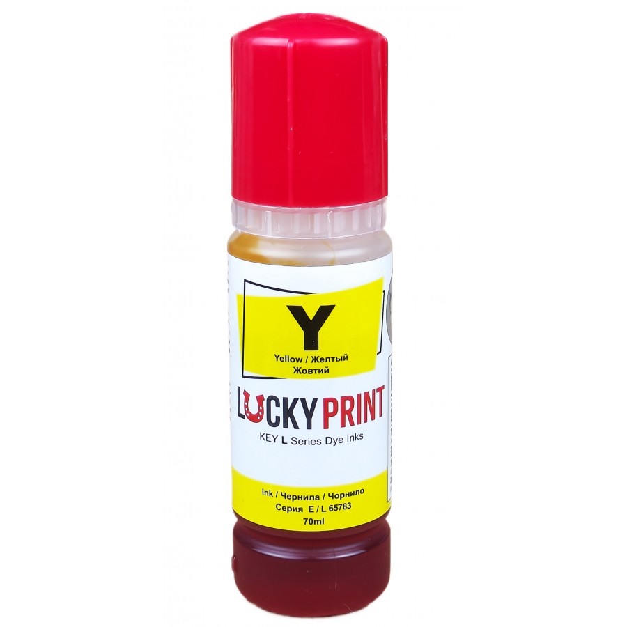 Безконтактні чорнила Lucky Print Epson L ET Yellow Водорозчинні 70 мл LP65783E103Y з швидкою доставкою
