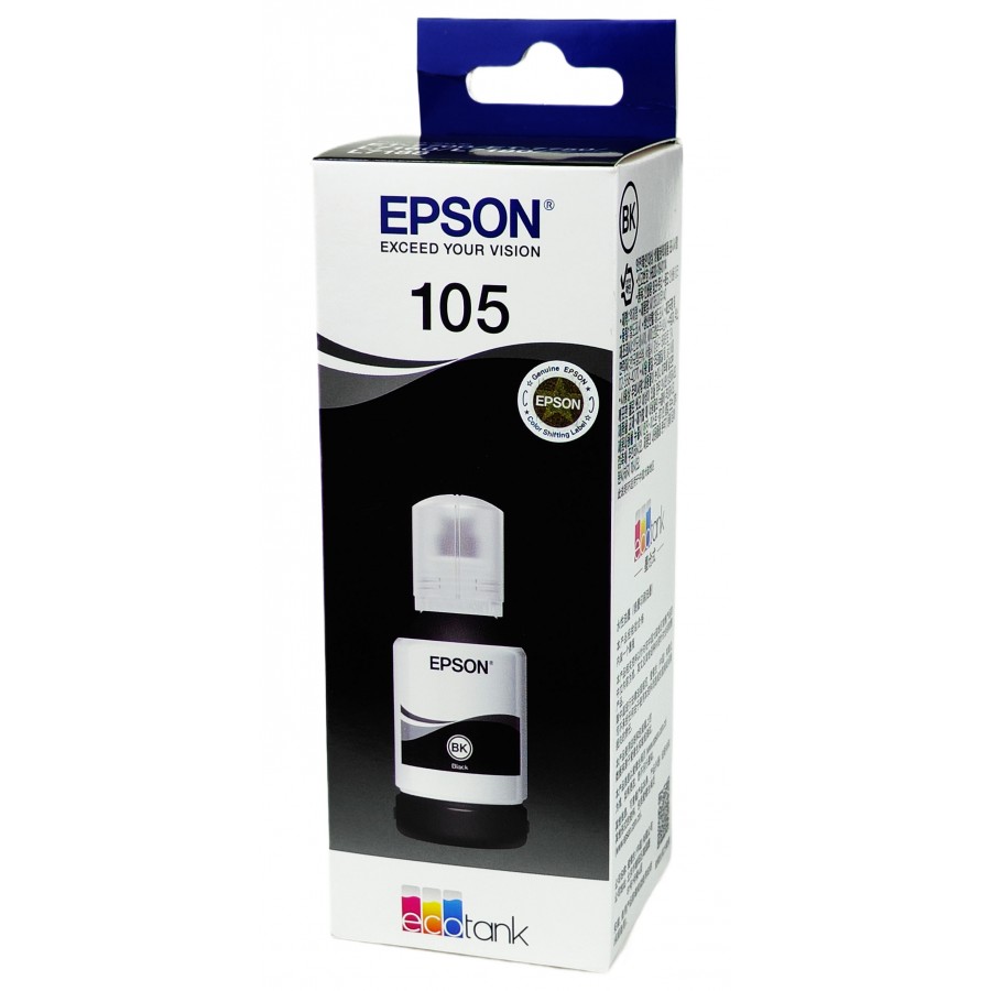 Оригинальные чернила Epson EcoTank ET-7700 / ET-7750 / L7160 / L7180 / 105 Black,140 ml C13T00Q140 с быстрой доставкой