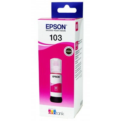 Оригінальне чорнило Epson EcoTank L1110 / L3100 / L3200 / L3250 / 103 Magenta, 65 ml C13T00S34A Оригінальне чорнило Epson EcoTank L1110 / L3100 / L3200 / L3250 / 103 Magenta, 65 ml C13T00S34A