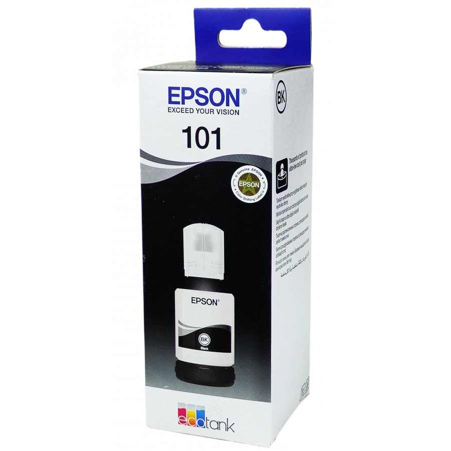 Оригинальные чернила Epson EcoTank L4150 / L4160 / L6160 / L6170 / 101 Black, 127 ml C13T03V14A с быстрой доставкой