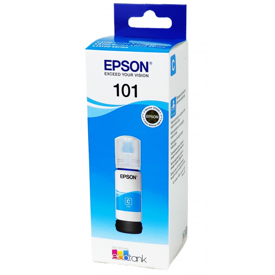 Оригинальные чернила Epson EcoTank L4150 / L4160 / L6160 / L6170 / 101 Cyan, 70 ml C13T03V24A с быстрой доставкой