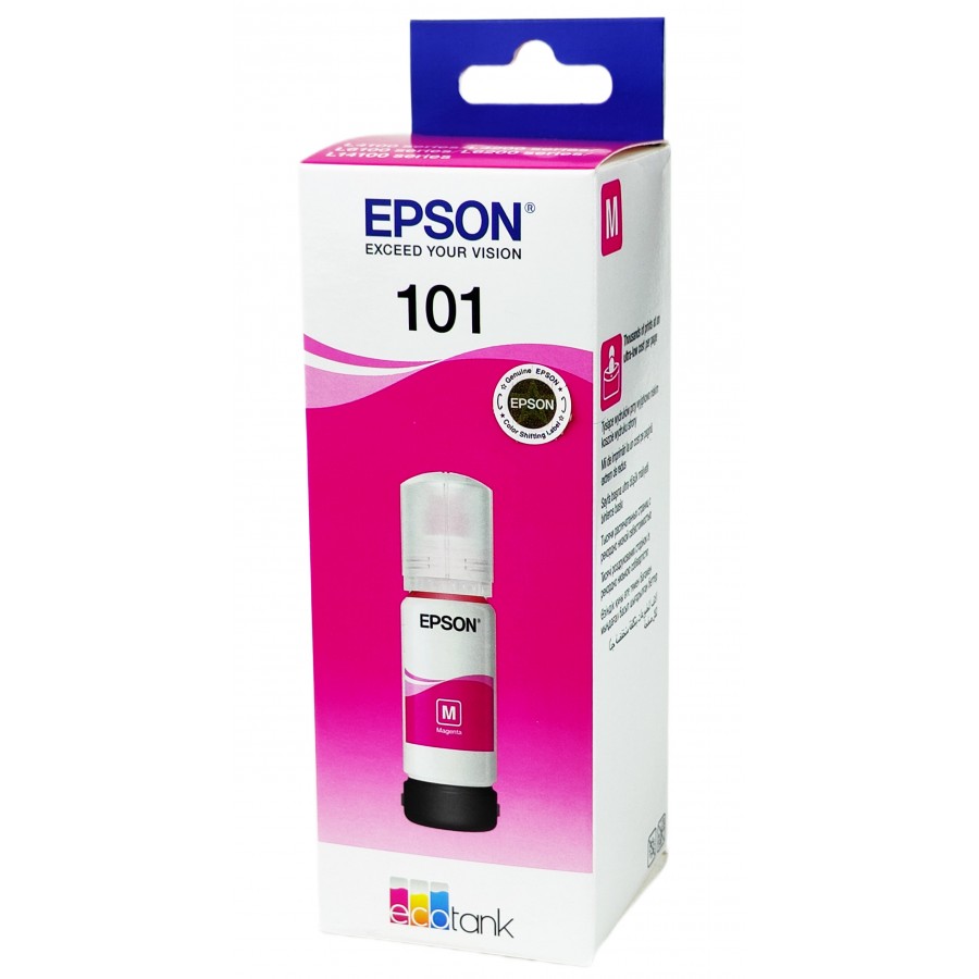 Оригинальные чернила Epson EcoTank L4150 / L4160 / L6160 / L6170 / 101 Magenta, 70 ml C13T03V34A с быстрой доставкой