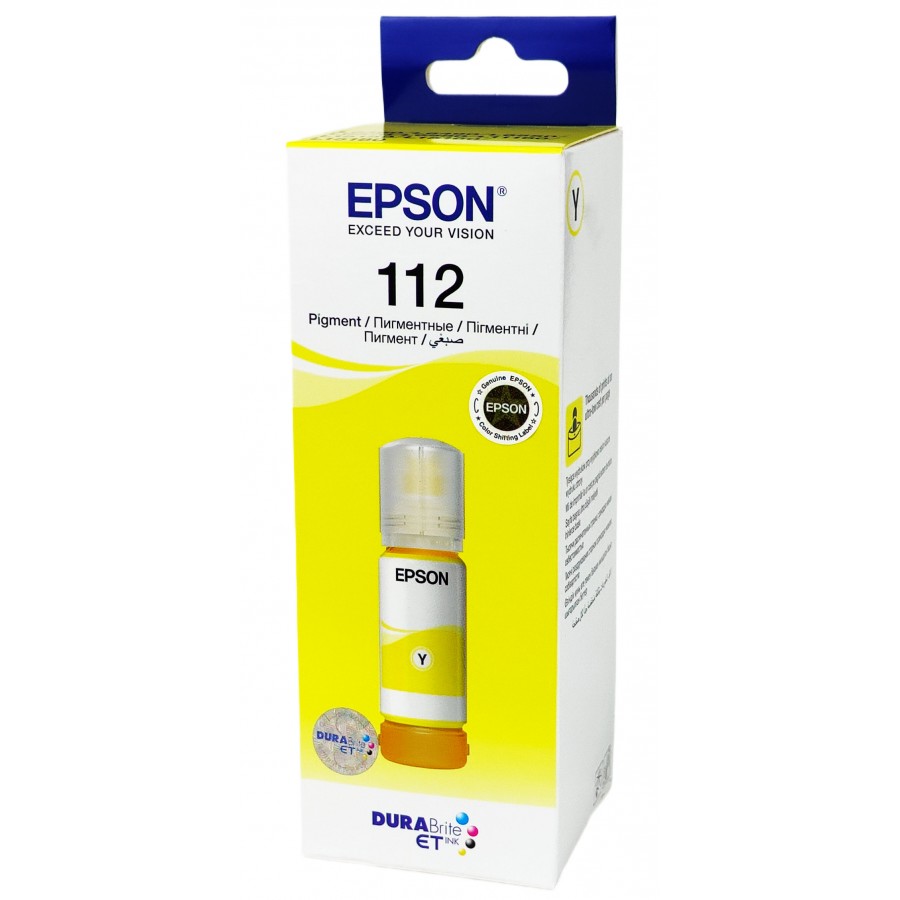 Оригінальне пігментне чорнило Epson L6460 / L6550 / 112 Yellow Pigment,70 ml C13T06C44A з швидкою доставкою