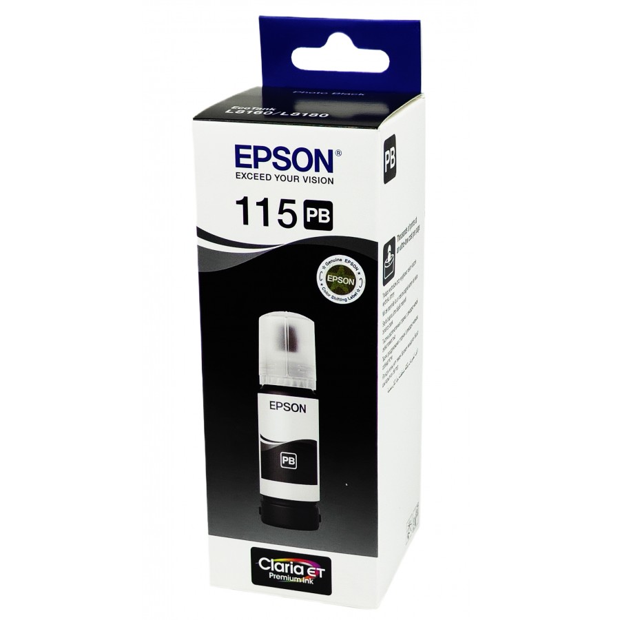 Оригінальне чорнило Epson EcoTank L8160 / L8180 / 115 Photo Black,70 ml C13T07D14A з швидкою доставкою