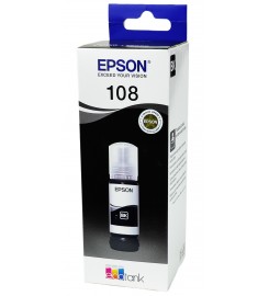 Оригінальне чорнило Epson EcoTank L8050 / L18050 / 108 Black, 70 ml C13T09C14A