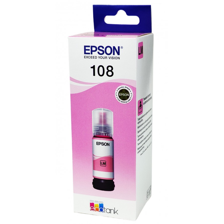 Оригінальне чорнило Epson EcoTank L8050 / L18050 / 108 Light Magenta, 70 ml C13T09C64A з швидкою доставкою