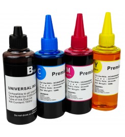 Чорнило, фарба Universal Ink + Premium Ink HP Canon Водорозчинне BK/C/M/Y 4x100 мл / PI100SET