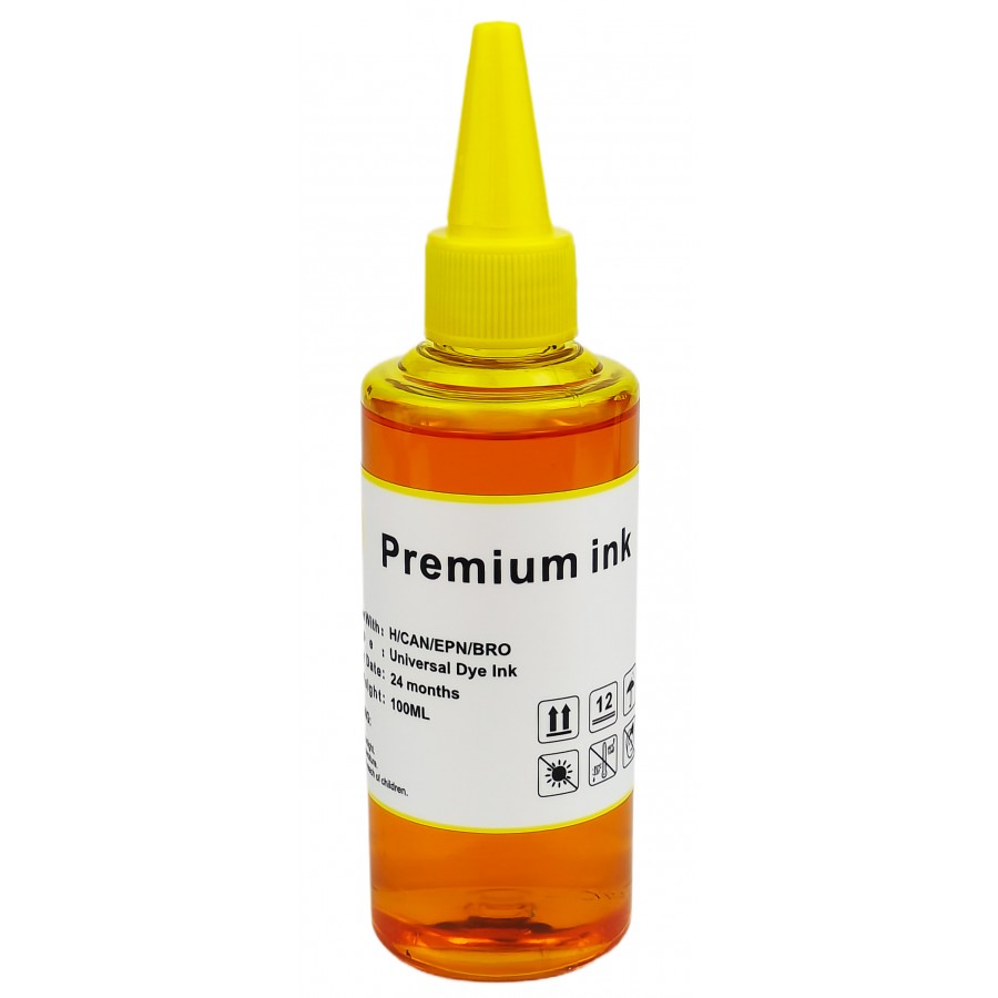 Чернила, краска Premium Ink HP Canon Yellow Водорастворимые 100 мл / PI100Y с быстрой доставкой