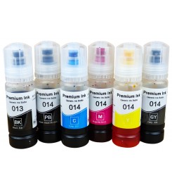 Комплект чорнила Premium Ink 013/014 для Epson EcoTank L8160 / L8180 Водорозчинні BK/PB/C/M/Y/GY 6x70мл / 013/014-K Комплект чорнила Premium Ink 013/014 для Epson EcoTank L8160 / L8180 Водорозчинні BK/PB/C/M/Y/GY 6x70мл / 013/014-K