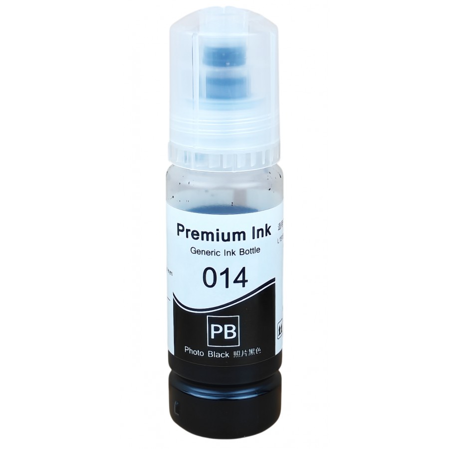 Чорнило, фарба Premium Ink 014 для Epson EcoTank L8160 / L8180 Водорозчинні Photo Black Фото чорний 70мл / 014-PB з швидкою доставкою
