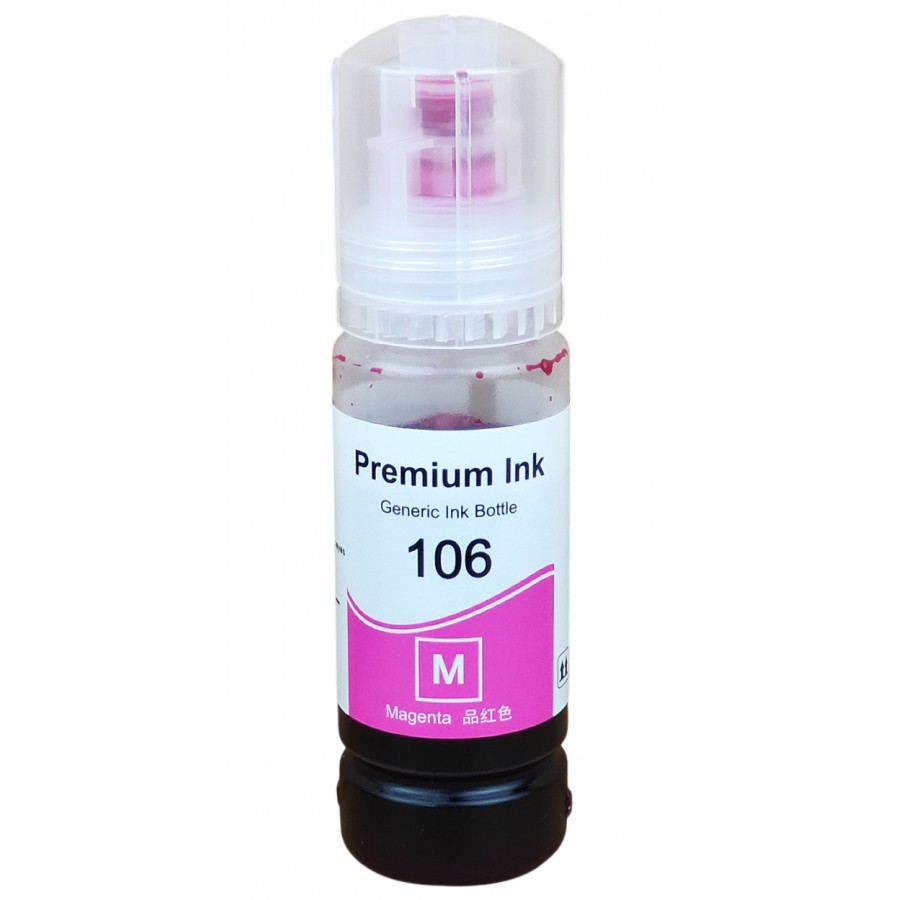 Чорнило, фарба Premium Ink 106 для Epson EcoTank L7160 / L7180 / L7188 Водорозчинні Magenta Пурпурний 70 мл / 106-M з швидкою доставкою