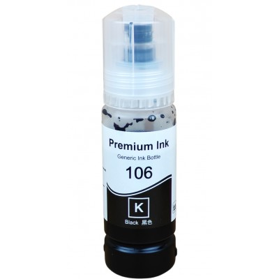 Чернила, краска Premium Ink 106 для Epson EcoTank L7160 / L7180 / L7188 Водорастворимые Photo Black Фото Чёрный 70 мл / 106-PB