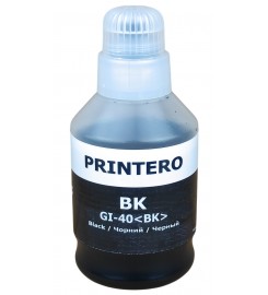 Чорнило, фарба Printero для Canon PIXMA G5040 / G6040 / G7040 / GM2040 Black Водорозчинні 170 мл / PC-GI-40-Bk
