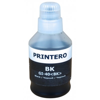 Чорнило, фарба Printero для Canon PIXMA G5040 / G6040 / G7040 / GM2040 Black Водорозчинні 170 мл / PC-GI-40-Bk Чорнило, фарба Printero для Canon PIXMA G5040 / G6040 / G7040 / GM2040 Black Водорозчинні 170 мл / PC-GI-40-Bk