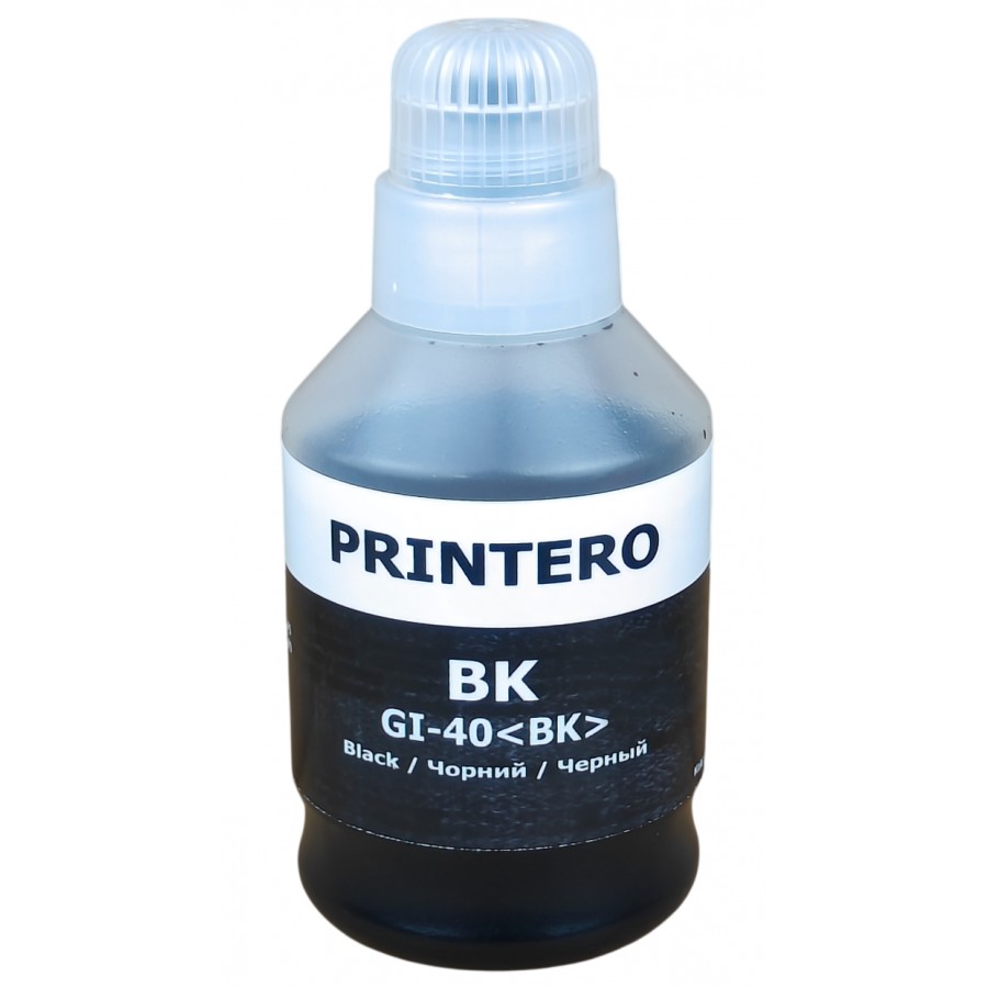 Чорнило, фарба Printero для Canon PIXMA G5040 / G6040 / G7040 / GM2040 Black Водорозчинні 170 мл / PC-GI-40-Bk з швидкою доставкою