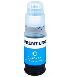 Чорнило, фарба Printero для Canon PIXMA G5040 / G6040 / G7040 / GM2040 Cyan Водорозчинні 70 мл / PC-GI-40-C
