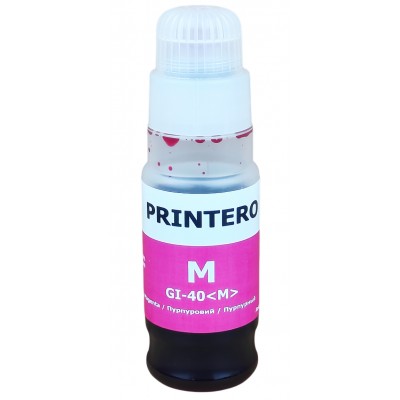 Чорнило, фарба Printero для Canon PIXMA G5040 / G6040 / G7040 / GM2040 Magenta Водорозчинні 70 мл / PC-GI-40-M Чорнило, фарба Printero для Canon PIXMA G5040 / G6040 / G7040 / GM2040 Magenta Водорозчинні 70 мл / PC-GI-40-M