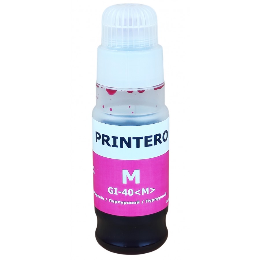 Чорнило, фарба Printero для Canon PIXMA G5040 / G6040 / G7040 / GM2040 Magenta Водорозчинні 70 мл / PC-GI-40-M з швидкою доставкою