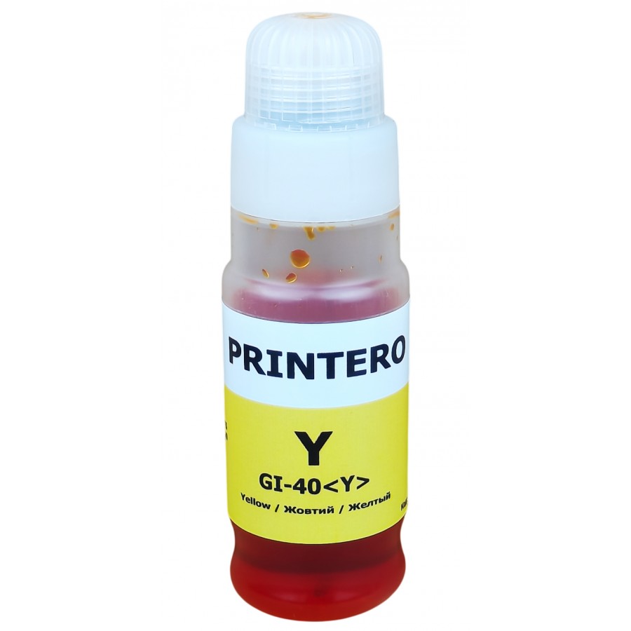Чорнило, фарба Printero для Canon PIXMA G5040 / G6040 / G7040 / GM2040 Yellow Водорозчинні 70 мл / PC-GI-40-Y з швидкою доставкою