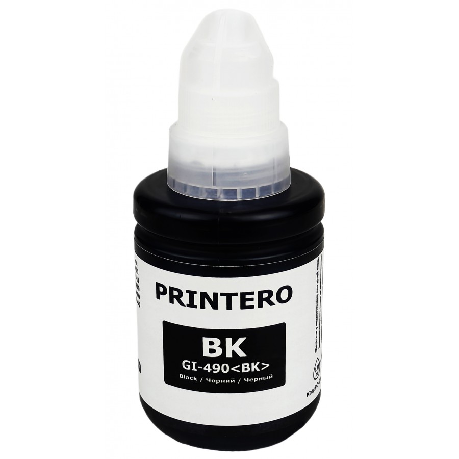 Чернила, краска Printero GI-490 Canon PIXMA G1400 / G2400 / G3400 Black,135 мл PC-GI490-Bk с быстрой доставкой
