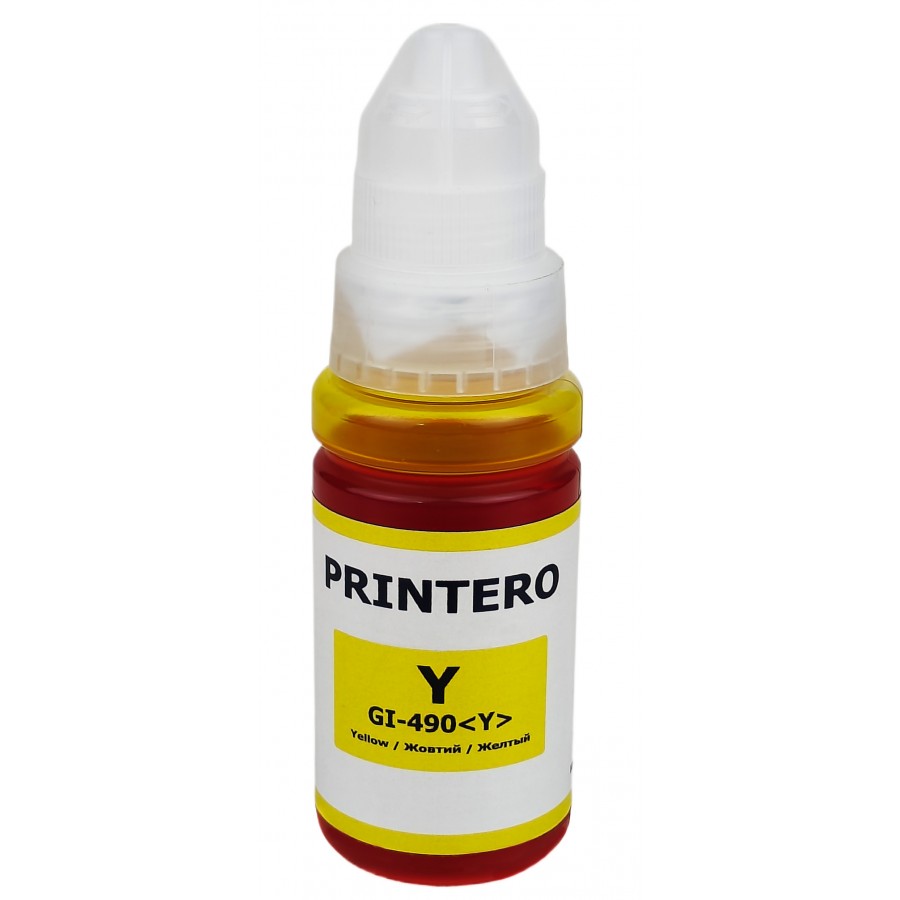 Чернила, краска Printero GI-490 Canon PIXMA G1400 / G2400 / G3400 Yellow,70 мл PC-GI490-Y с быстрой доставкой