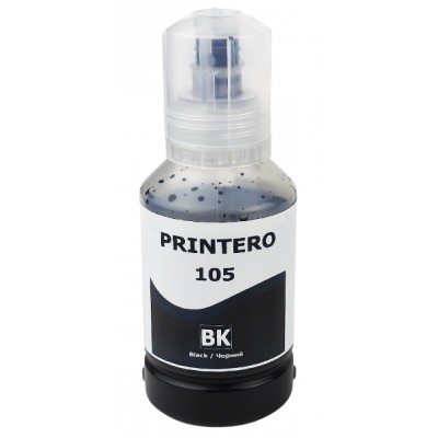 Чернила, краска PRINTERO 105 для Epson EcoTank L7160 / L7180 / L7188 Водорастворимые Black Чёрный 140 мл / PE-105BK Чернила, краска PRINTERO 105 для Epson EcoTank L7160 / L7180 / L7188 Водорастворимые Black Чёрный 140 мл / PE-105BK