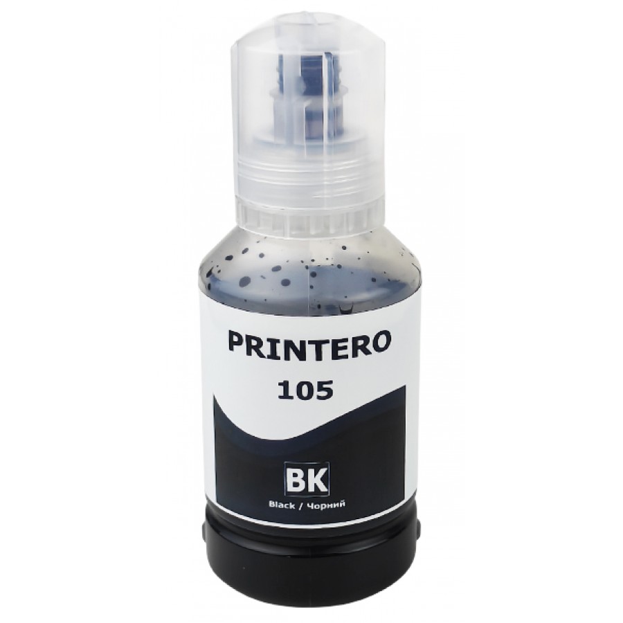 Чорнило, фарба PRINTERO 105 для Epson EcoTank L7160 / L7180 / L7188 Водорозчинні Black Чорний 140 мл / PE-105BK з швидкою доставкою