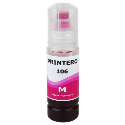 Чорнило, фарба PRINTERO 106 для Epson EcoTank L7160 / L7180 / L7188 Водорозчинні Magenta Пурпурний 70 мл / PE-106M