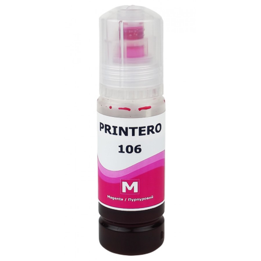 Чорнило, фарба PRINTERO 106 для Epson EcoTank L7160 / L7180 / L7188 Водорозчинні Magenta Пурпурний 70 мл / PE-106M з швидкою доставкою