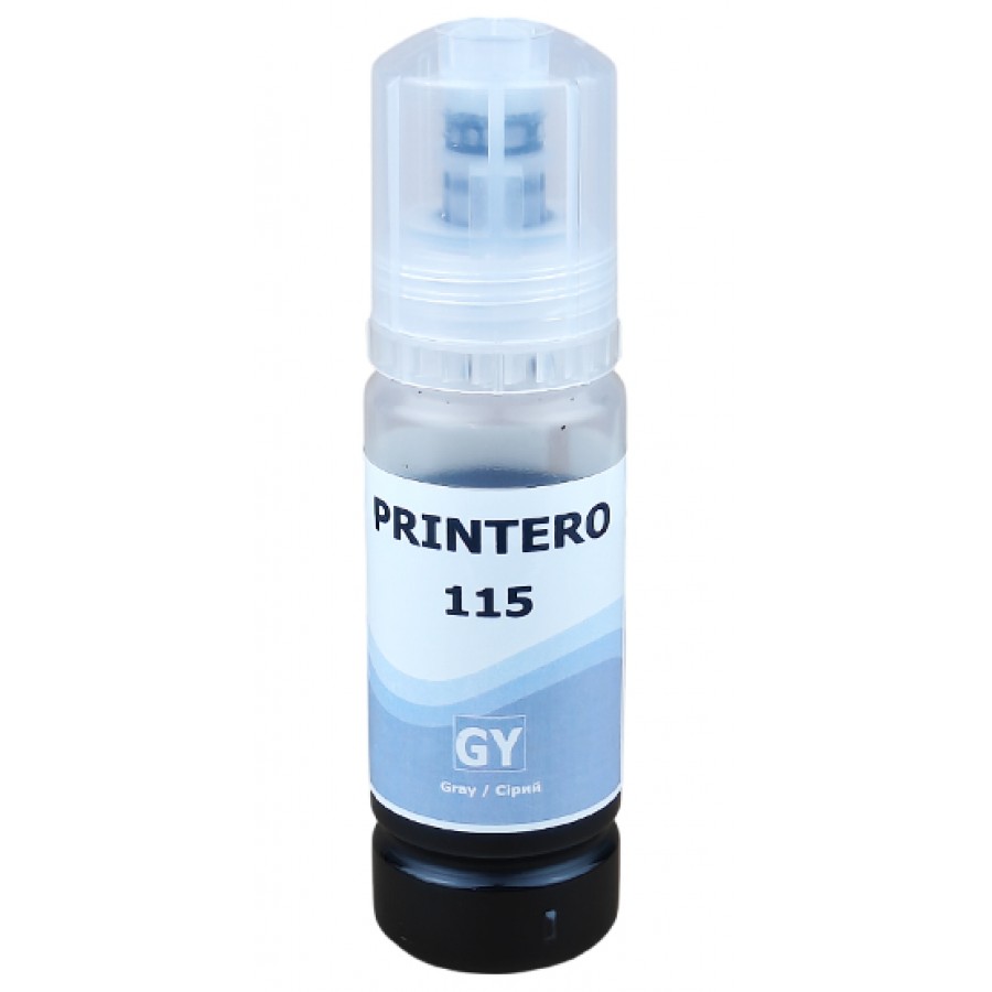 Чорнило, фарба PRINTERO 115 для Epson EcoTank L8160 / L8180 Водорозчинні Gray Сірий 70мл / PE-115GY з швидкою доставкою