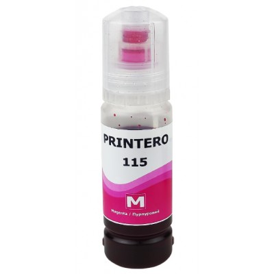 Чернило, краска PRINTERO 115 для Epson EcoTank L8160 / L8180 Водорастворимые Magenta Пурпурный 70мл / PE-115M Чернило, краска PRINTERO 115 для Epson EcoTank L8160 / L8180 Водорастворимые Magenta Пурпурный 70мл / PE-115M