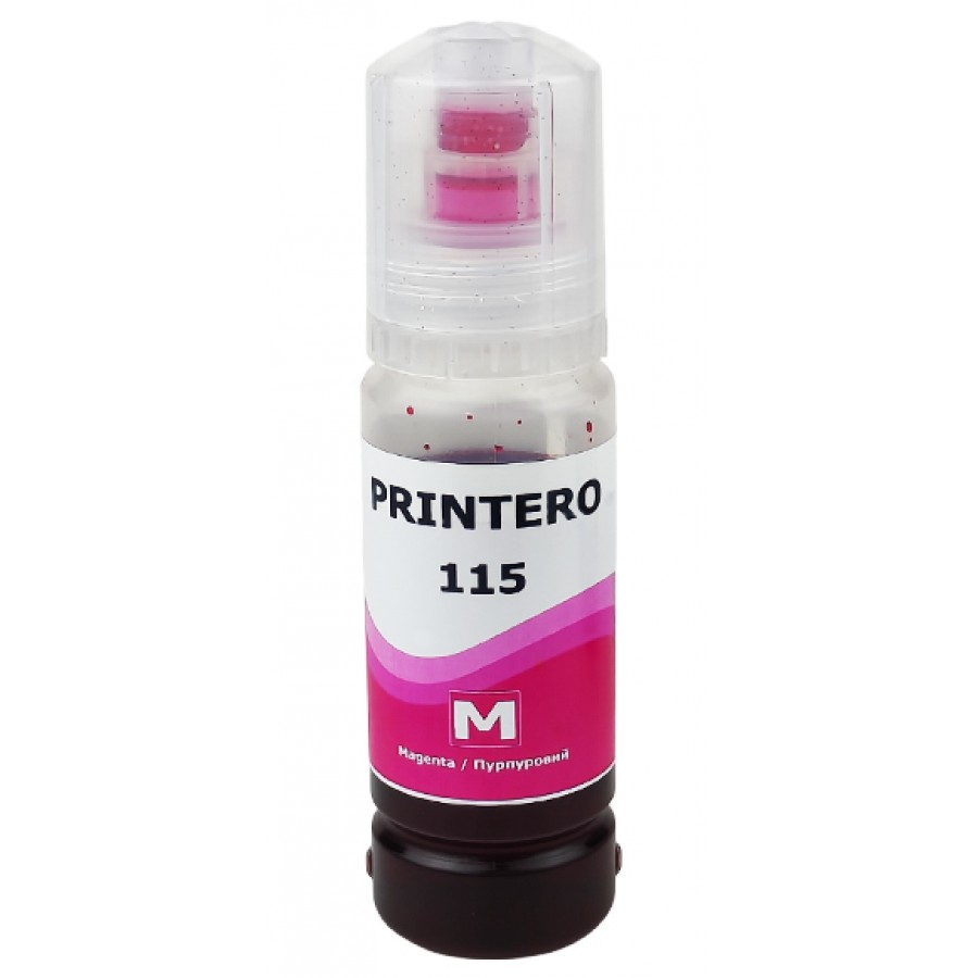 Чорнило, фарба PRINTERO 115 для Epson EcoTank L8160 / L8180 Водорозчинні Magenta Пурпуровий 70мл / PE-115M з швидкою доставкою