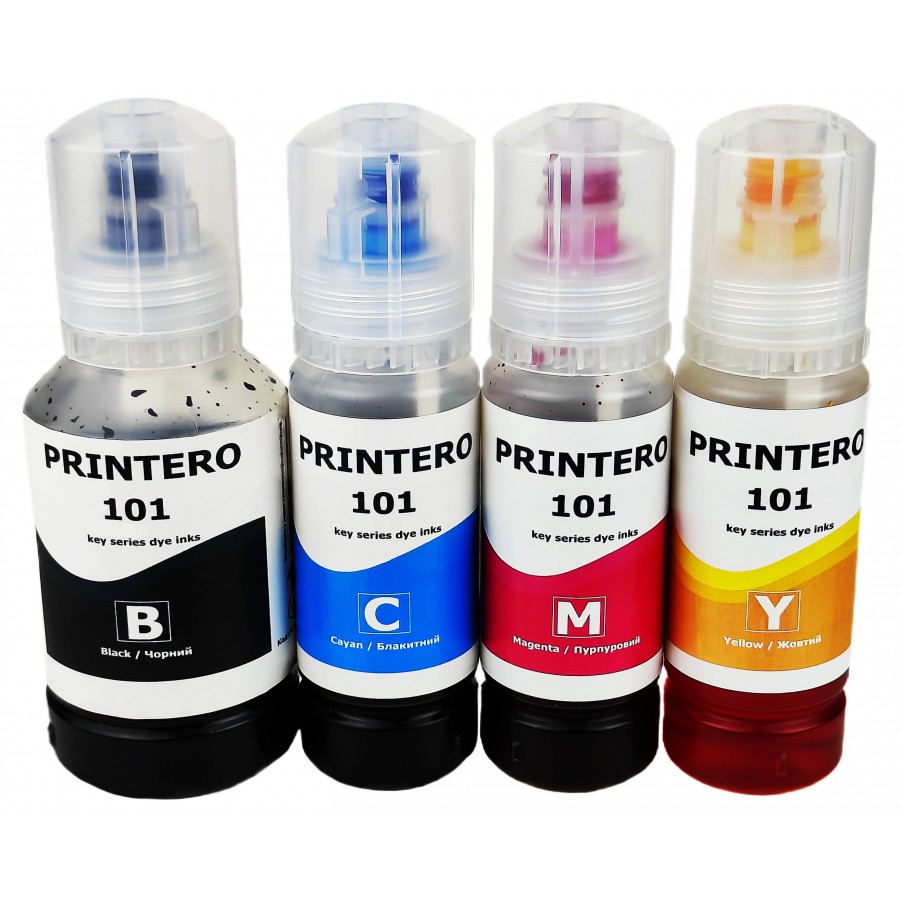 Комплект чернил, красок Printero Epson EcoTank L4100 / L4160 / L6160 / L6170 / L14100 B/C/M/Y 127 мл 3*70 мл PE101-K с быстрой доставкой