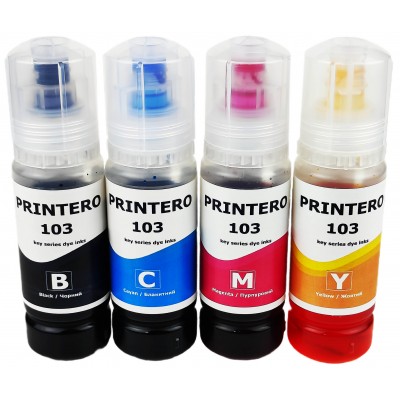 Комплект чернил PRINTERO для Epson L1110 / L3100 / L3110 / L3150 / L4151 / L4165 / L5190 B,C,M,Y / PE103-K Комплект чернил PRINTERO для Epson L1110 / L3100 / L3110 / L3150 / L4151 / L4165 / L5190 B,C,M,Y / PE103-K
