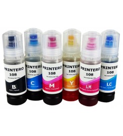 Комплект чернил Printero для Epson L8050 / L18050 / ET-18100 Водорастворимые 6x70 мл B/C/M/Y/LC/LM / PE108-K