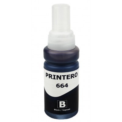 Чернила, краска Printero 664 для Epson L B XP S SX C CX BX T TX P PX R RX WF Black Водорастворимые 70 мл PE664-B Чернила, краска Printero 664 для Epson L B XP S SX C CX BX T TX P PX R RX WF Black Водорастворимые 70 мл PE664-B