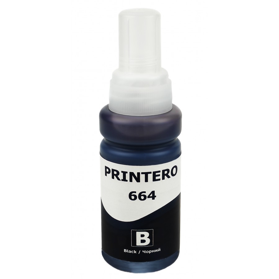 Чорнило, фарба Printero 664 для Epson L B XP S SX C CX BX T TX P PX RX WF Black Водорозчинні 70 мл PE664-B з швидкою доставкою