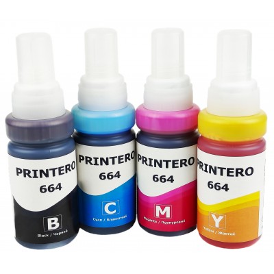 Комплект чернил, красок Printero 664 для Epson L B XP S SX C CX BX T TX P PX R RX WF B/C/M/Y Водорастворимые 4x70 мл PE664-K Комплект чернил, красок Printero 664 для Epson L B XP S SX C CX BX T TX P PX R RX WF B/C/M/Y Водорастворимые 4x70 мл PE664-K
