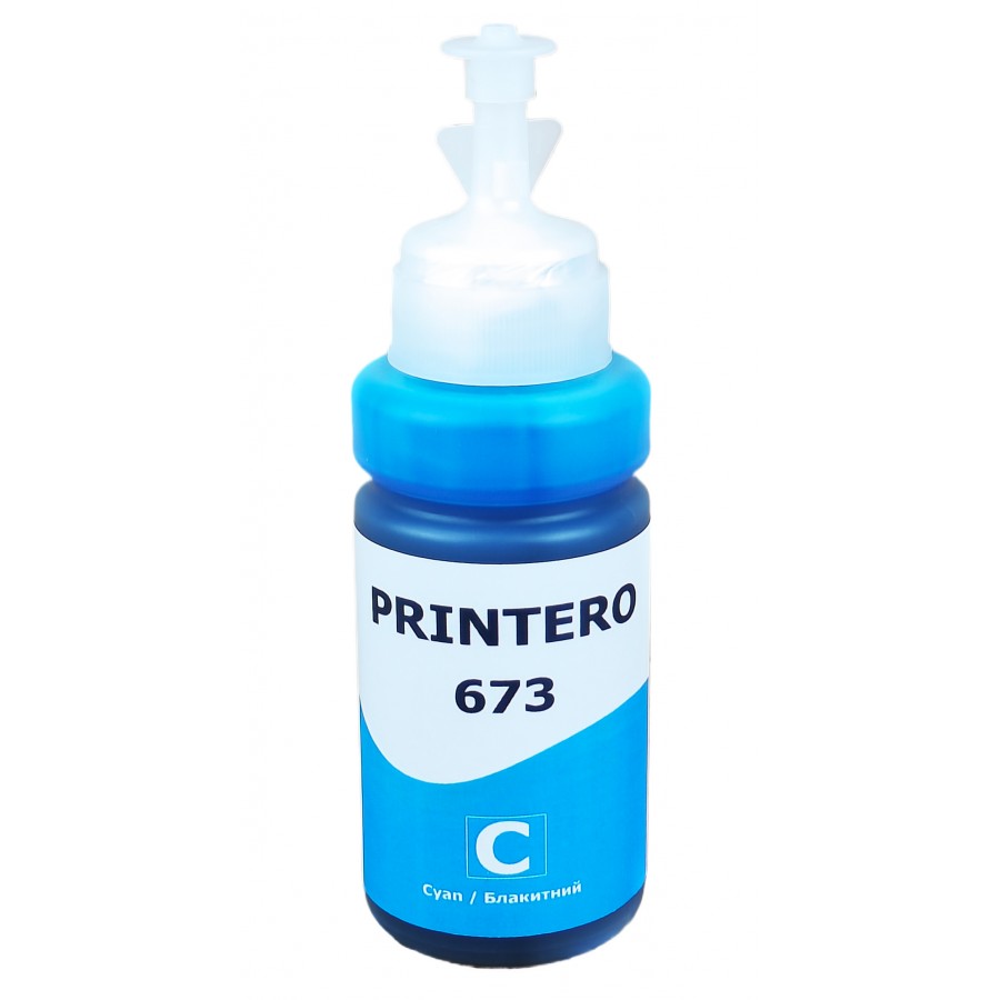Чернила, краска Printero 673 для Epson L B XP S SX C CX BX T TX P PX R RX WF Cyan Водорастворимые 70 мл PE673-C с быстрой доставкой
