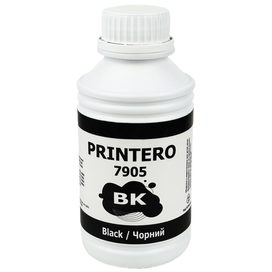 Чорнило, фарба Printero 7905 для EPSON STYLUS PHOTO R2400 / PRO 4400 / PRO WT7900 / SC-T3000 Black Водорозчинні 500 мл PE7905-BK з швидкою доставкою
