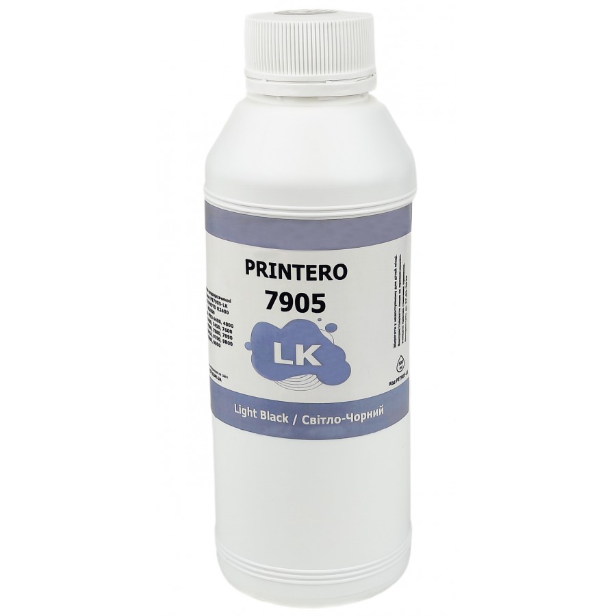 Чернила, краска Printero 7905 для EPSON STYLUS PHOTO R2400 / PRO 3280 / 4880 / 6080 Light Black Водорастворимые 500 мл PE7905-LK с быстрой доставкой