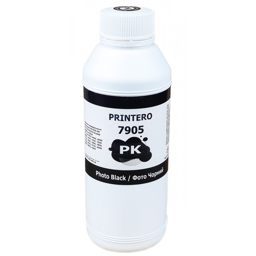Чернила, краска Printero 7905 для EPSON STYLUS PHOTO R2400 / PRO 4400 / PRO WT7900 Photo Black Водорастворимые 500 мл PE7905-PK с быстрой доставкой