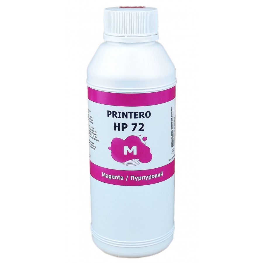 Чернила, краска Printero HP 72 для HP DesignJet T610 / T620 / T770 / T1100 / T1120 Magenta Водорастворимые 500 мл PEHP72-M с быстрой доставкой