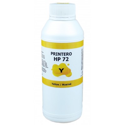 Чернила, краска Printero HP 72 для HP DesignJet T610 / T620 / T770 / T1100 / T1120 Yellow Водорастворимые 500 мл PEHP72-Y