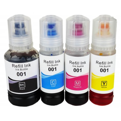 Комплект чернил, красок Refill Ink Epson EcoTank L4100 / L4160 / L6160 / L6170 / L14100 B/C/M/Y 127 мл 3*70 мл 001-K Комплект чернил, красок Refill Ink Epson EcoTank L4100 / L4160 / L6160 / L6170 / L14100 B/C/M/Y 127 мл 3*70 мл 001-K