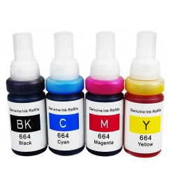 Комплект чорнил, фарб Ink Refills 664 для Epson L B XP S SX C CX BX T TX P PX RX WF B/C/M/Y Водорозчинні 4x70 мл E664-K