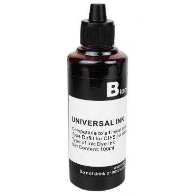 Чернила, краска Universal Ink HP Canon Black Водорастворимые 100 мл / UI100BK Чернила, краска Universal Ink HP Canon Black Водорастворимые 100 мл / UI100BK